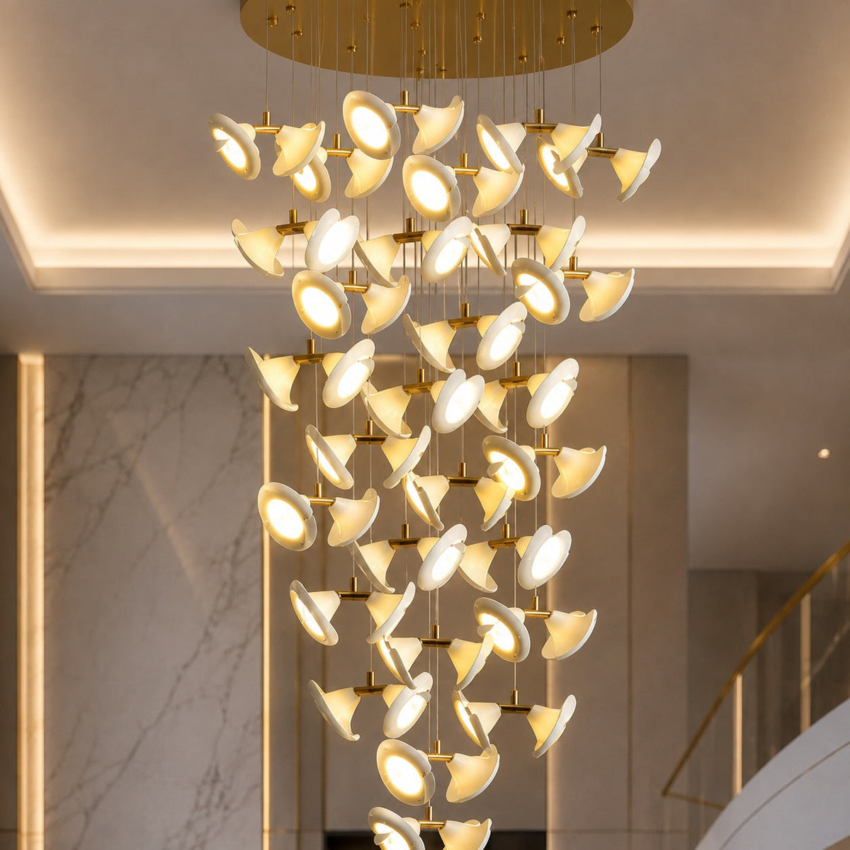 Double Horn Iron Chandelier Ceiling Light LED