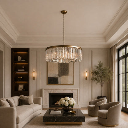 Large 84cm Round K9 Crystal Chandelier