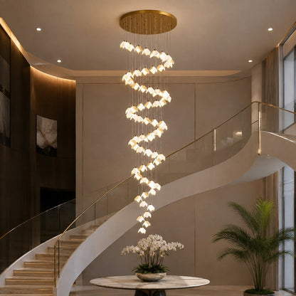Gold Metal Chandelier Ceiling Light Adjustable LED