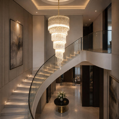 Clear Glass Chandelier Hanging LED Light Fixture
