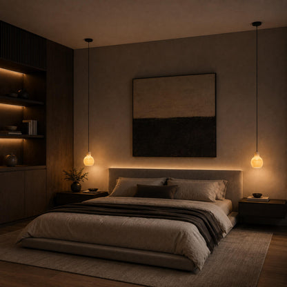 Alabaster Chandelier Hanging LED Light Fixture