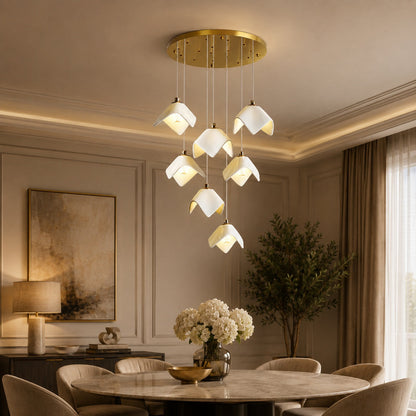 Gold Metal Chandelier Ceiling Light Adjustable LED