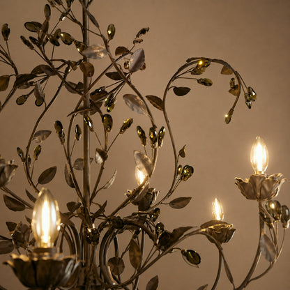Luxury Crystal Leaf Round Chandelier