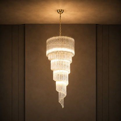 Clear Glass Chandelier Hanging LED Light Fixture