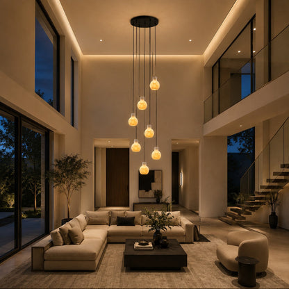 Alabaster Chandelier Hanging LED Light Fixture