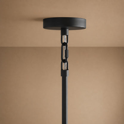 Large Round Chandelier with Off-White Shades
