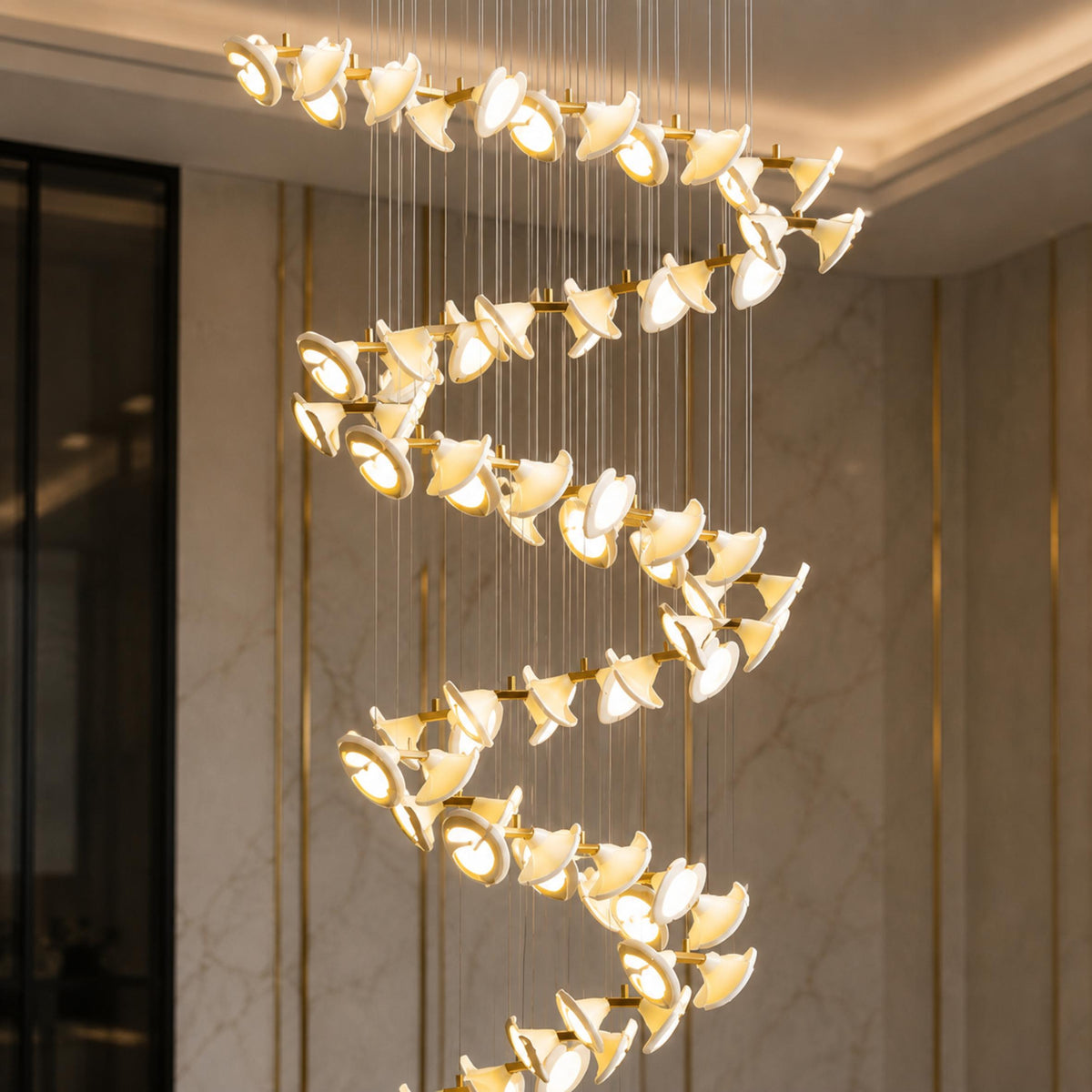 Double Horn Iron Chandelier Ceiling Light LED