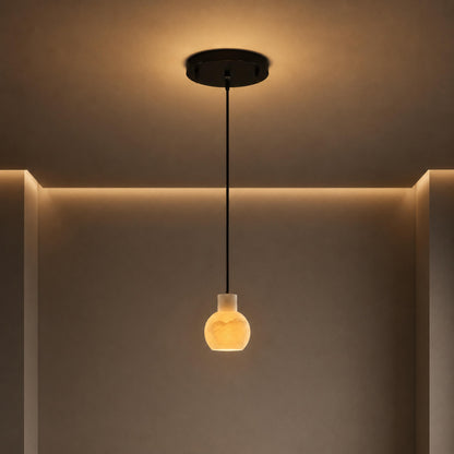 Alabaster Chandelier Hanging LED Light Fixture
