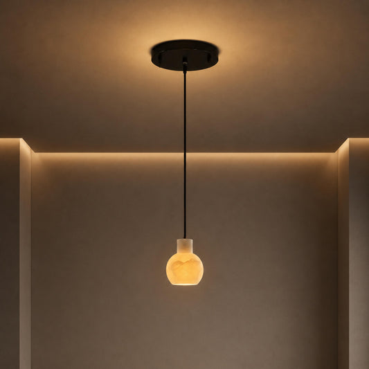 Alabaster Chandelier Hanging LED Light Fixture