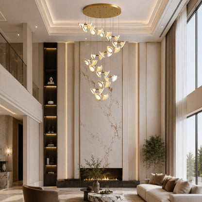 Double Horn Iron Chandelier Ceiling Light LED