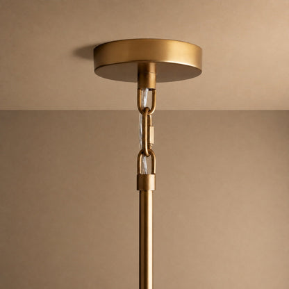 Large Round Chandelier with Off-White Shades