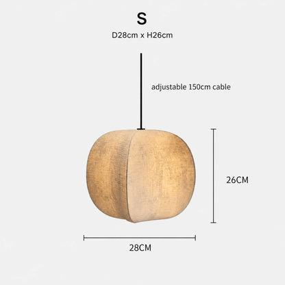 Wabi Sabi Fabric Sphere Pendant Light Minimalist Kitchen Island Dining LED