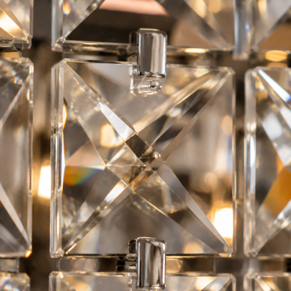 Crystal Chandelier Hanging LED Light Fixture Chrome