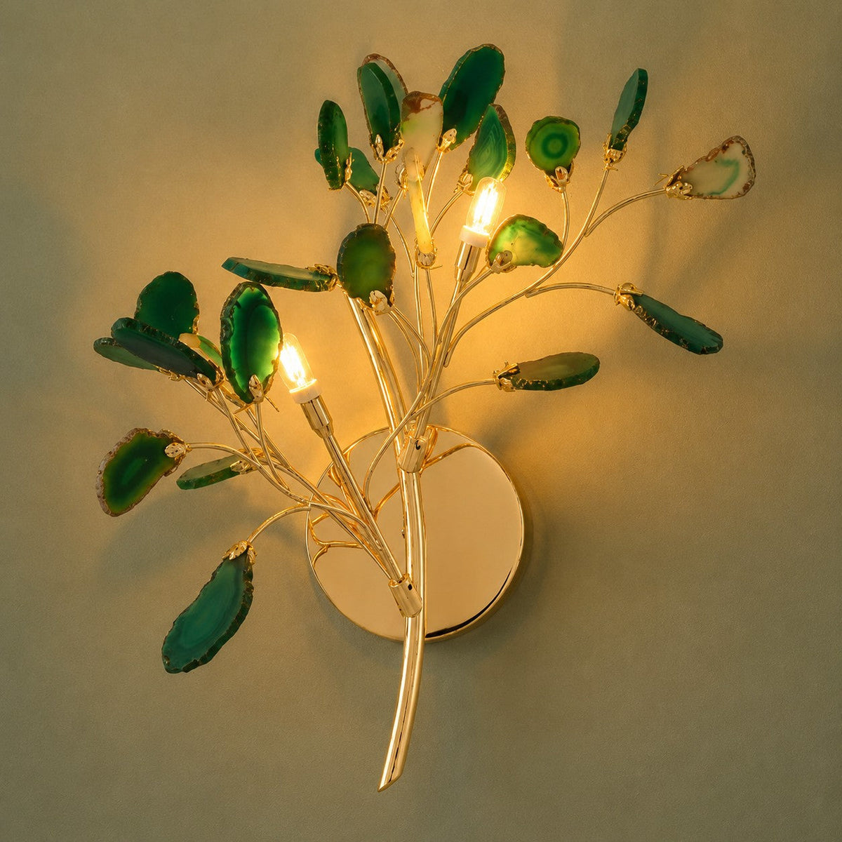 Contemporary Agate Wall Light Metal Fixture Wall