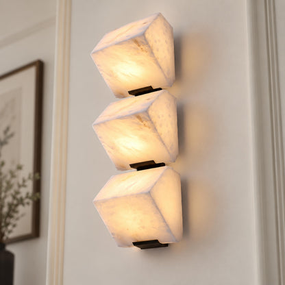 Stepped Alabaster Wall Light LED Wall Mounted Sconce