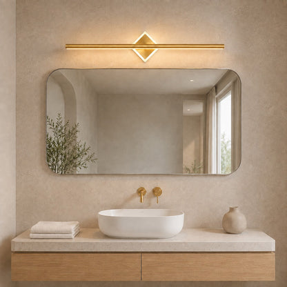 Geometric Diamond LED Vanity Wall Lamp Gold or Black 40–80cm