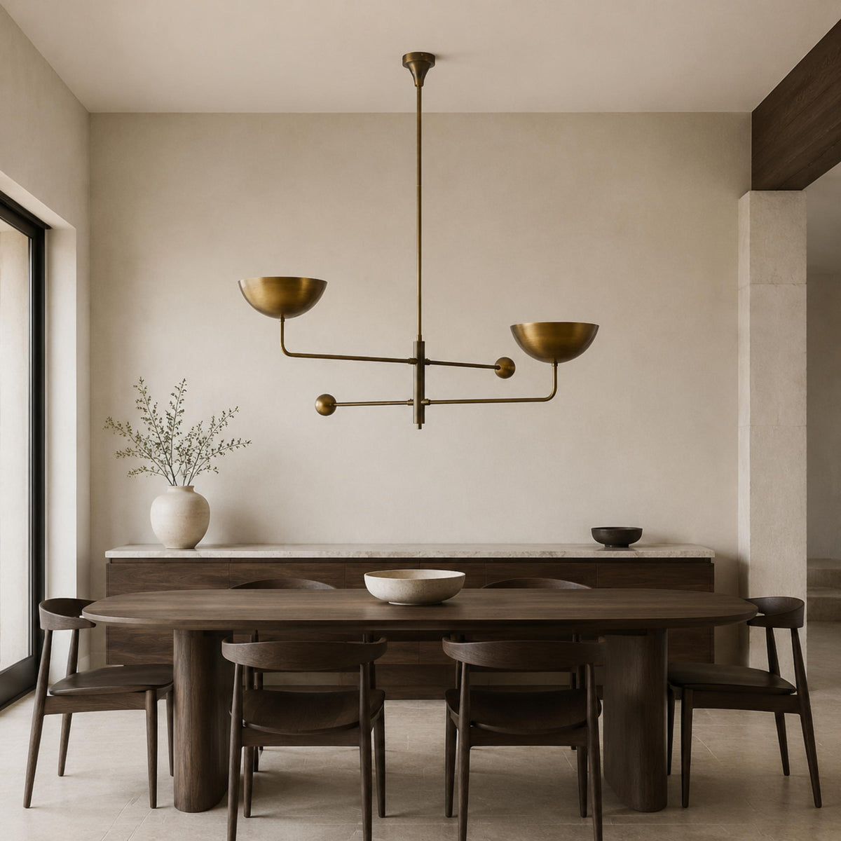 Antique Brass Metal Chandelier 5-Light LED