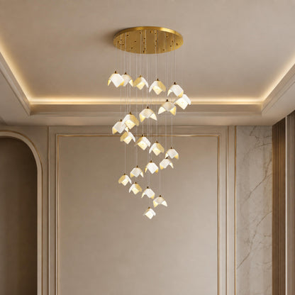 Gold Metal Chandelier Ceiling Light Adjustable LED
