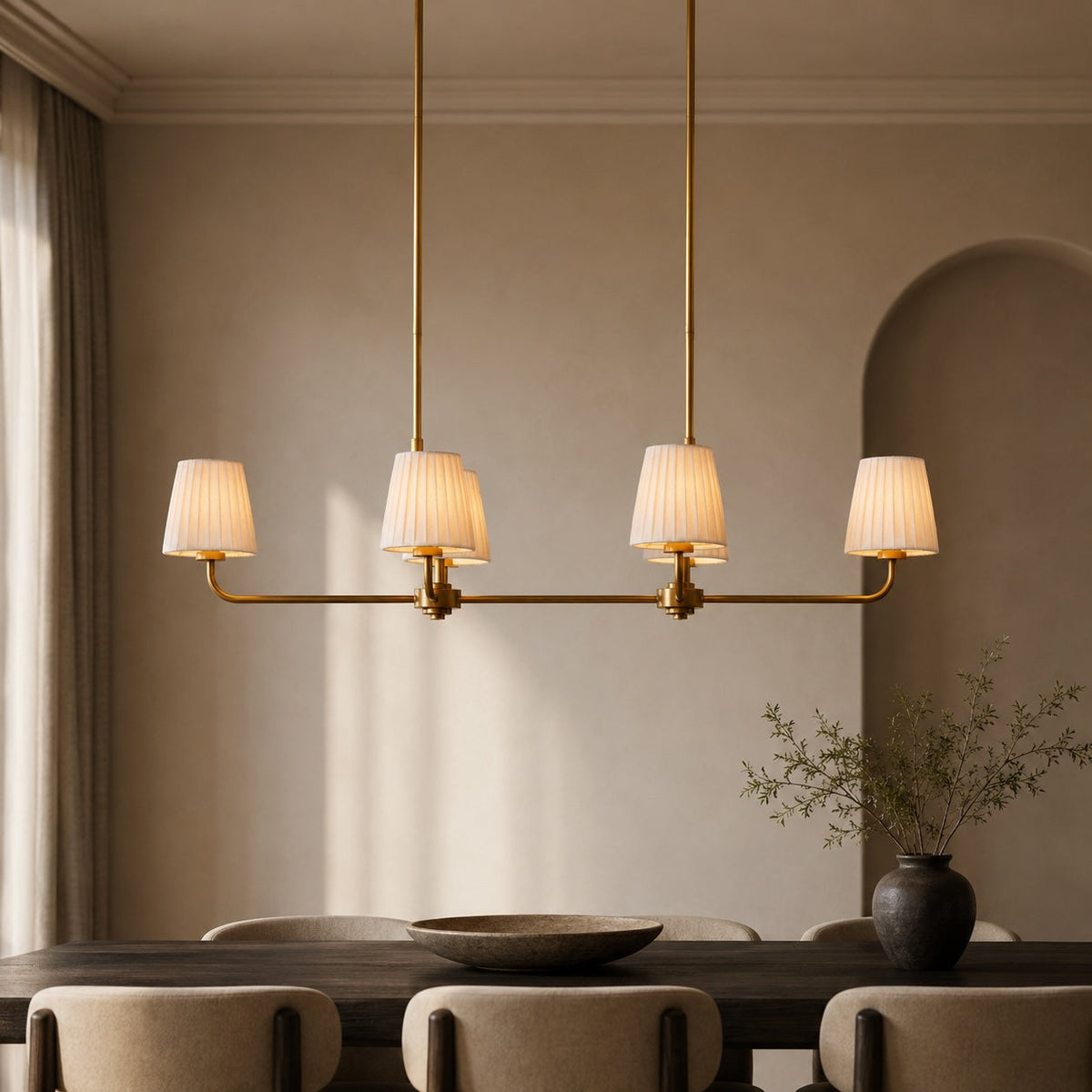 Luxury Brass Linear Chandelier