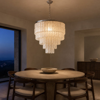 Coastal Shell Pendant Chandelier Tiered Metal Frame