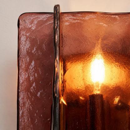 Overlapping Glass Wall Light Gold Metal LED Sconce