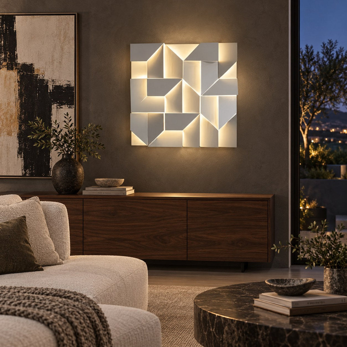 Folded Aluminium Wall Sconce Geometric LED Adjustable