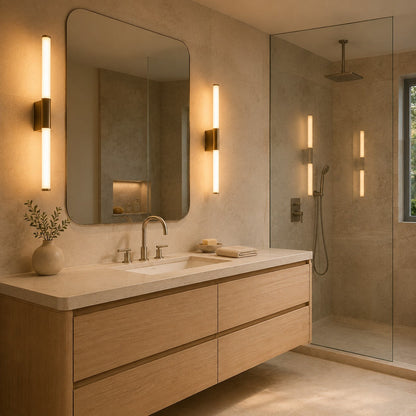 Slim Linear LED Bathroom Wall Light 39–69cm Dimmable 3000–6000K