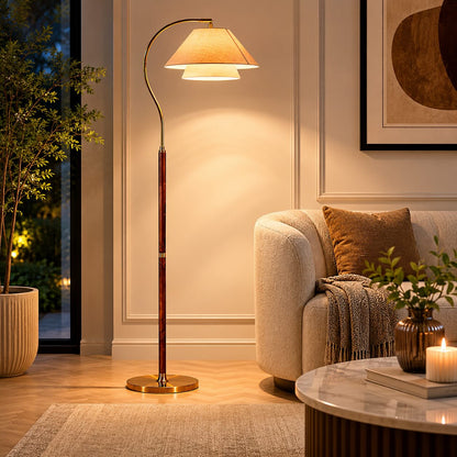 Black Metal Floor Lamp Energy-Efficient LED Adjustable
