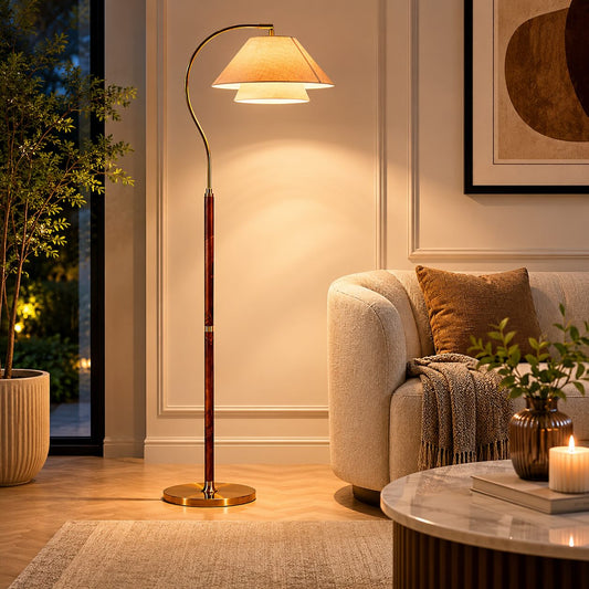 Black Metal Floor Lamp Energy-Efficient LED Adjustable