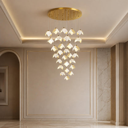 Gold Metal Chandelier Ceiling Light Adjustable LED
