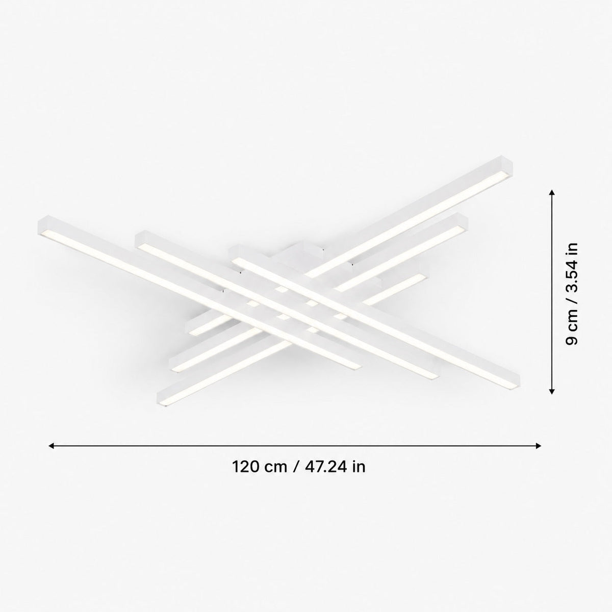 Long Strip LED Ceiling Light Iron Acrylic Adjustable Dimmable White or Black