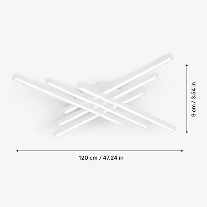 Long Strip LED Ceiling Light Iron Acrylic Adjustable Dimmable White or Black