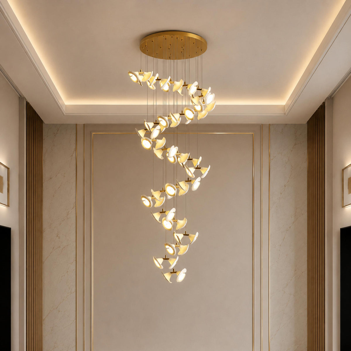 Double Horn Iron Chandelier Ceiling Light LED