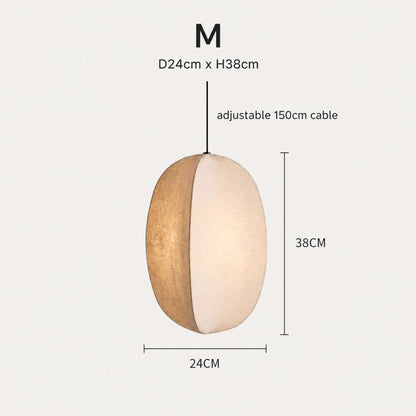Wabi Sabi Fabric Sphere Pendant Light Minimalist Kitchen Island Dining LED
