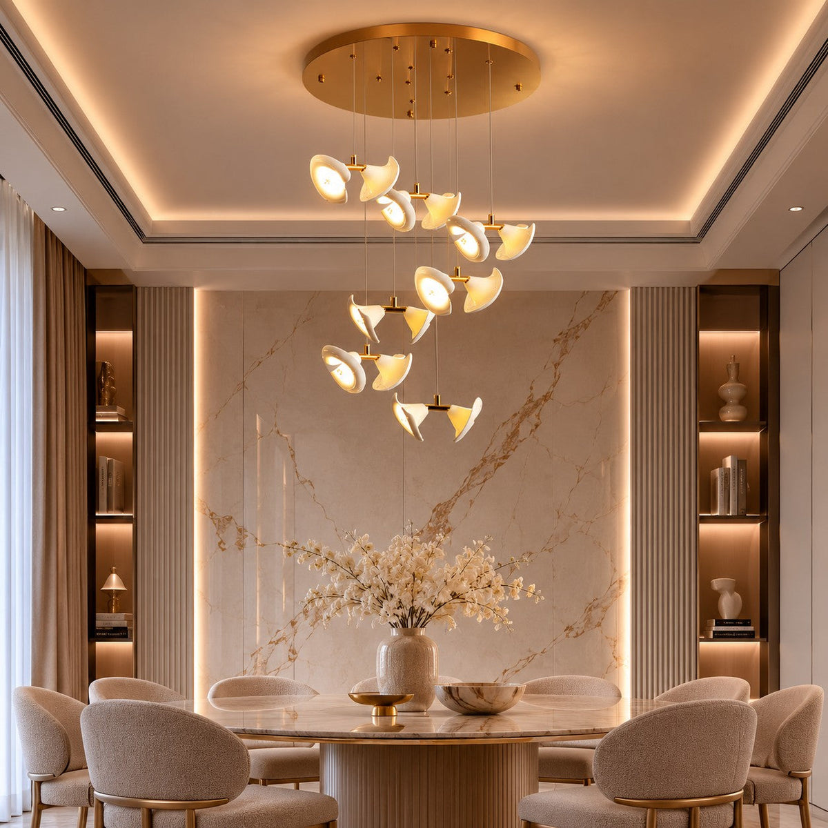 Double Horn Iron Chandelier Ceiling Light LED