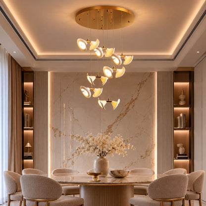 Double Horn Iron Chandelier Ceiling Light LED