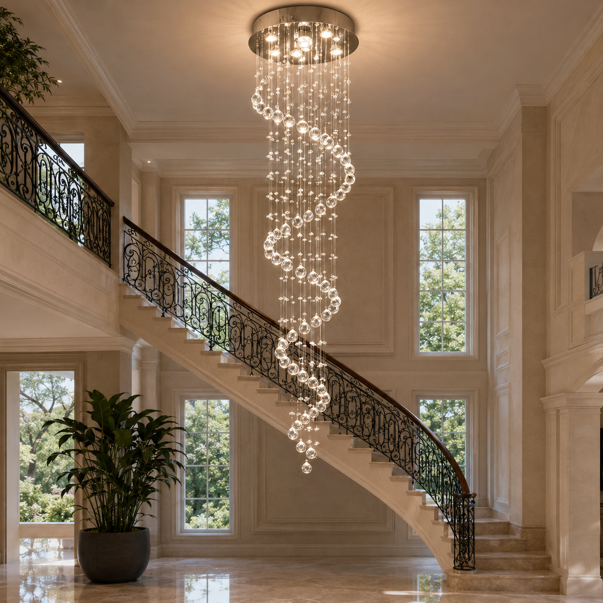 K9 Crystal Glass Chandelier Hanging LED Light Fixture
