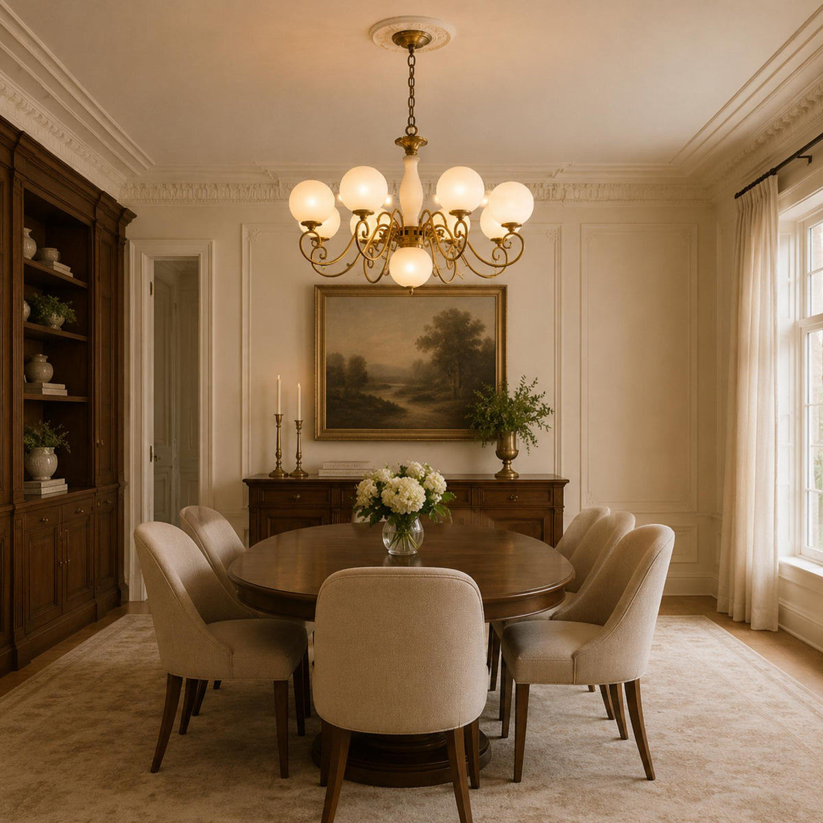 Glass Chandelier Hanging LED Light Fixture Adjustable