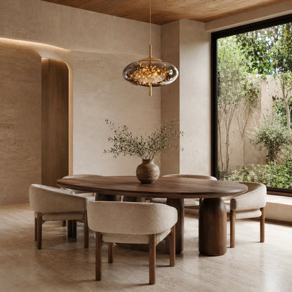 Modern Hanging Pendant Light Adjustable Smoky Glass