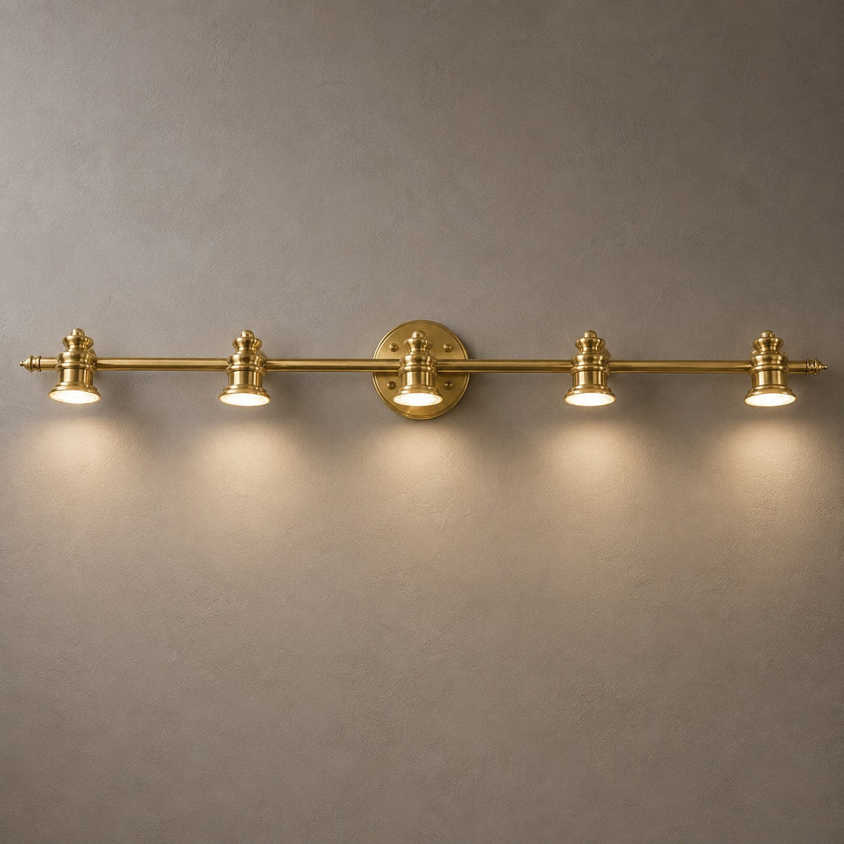 Brass Multi-Head LED Wall Light 1–5 Head Adjustable Dimmable Sconce