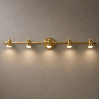 Brass Multi-Head LED Wall Light 1–5 Head Adjustable Dimmable Sconce