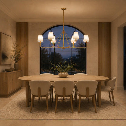 Branching Leaf Chandelier Antique Brass Metal LED