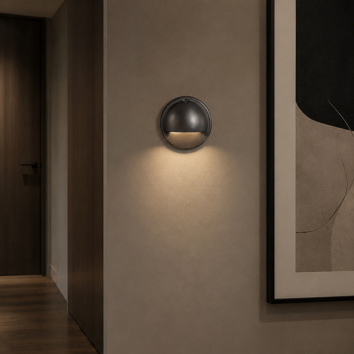 Compact Round Metal LED Wall Sconce
