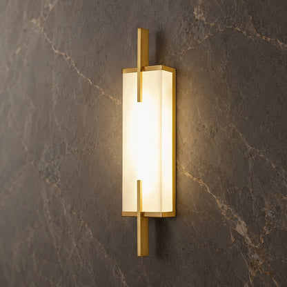 Alabaster Panel Wall Sconce Copper LED Adjustable Light