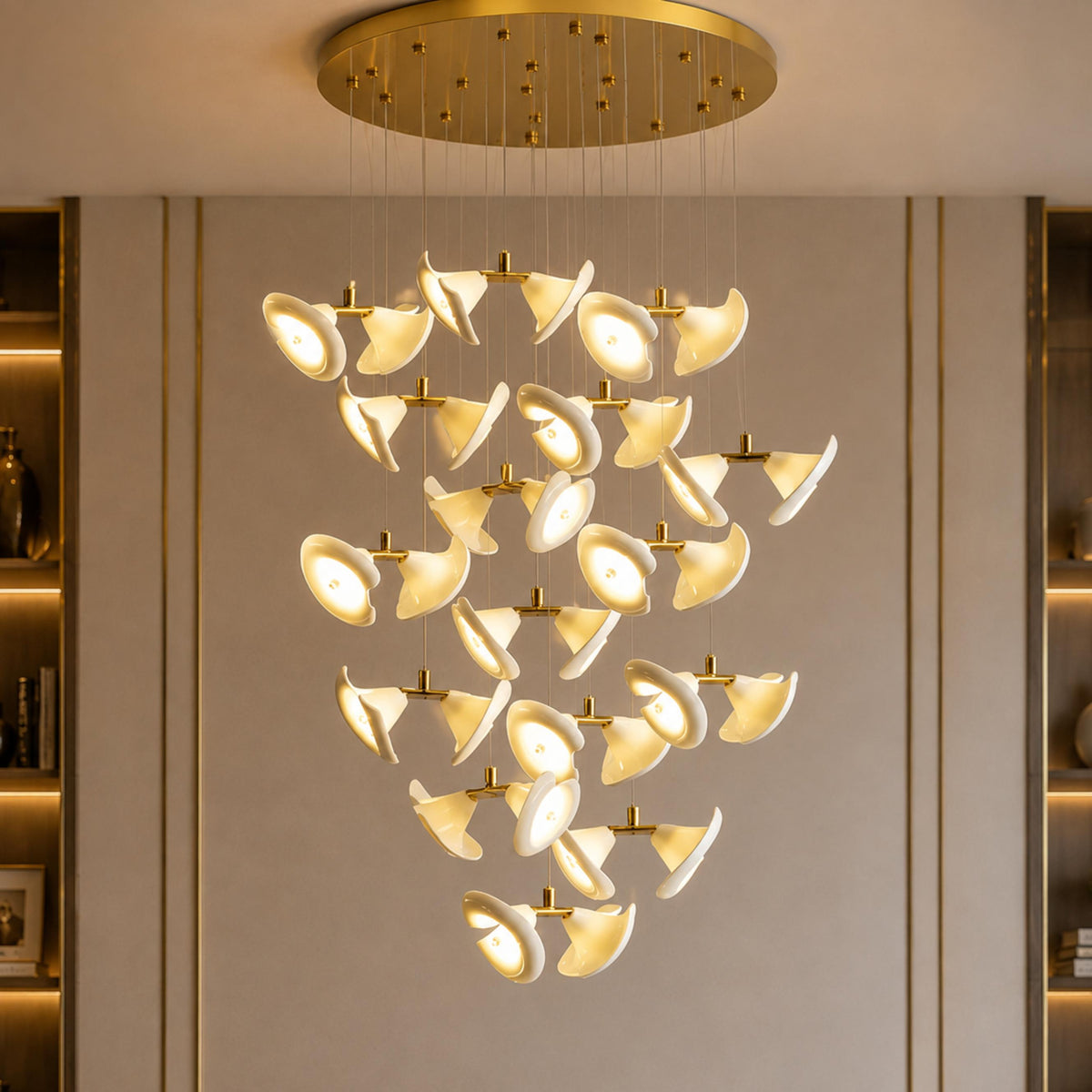 Double Horn Iron Chandelier Ceiling Light LED