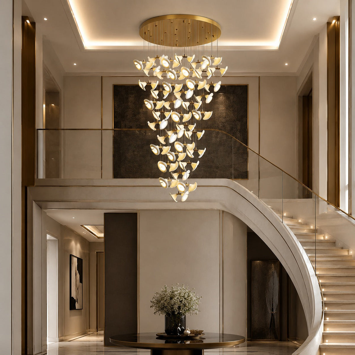 Double Horn Iron Chandelier Ceiling Light LED