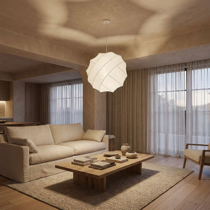 Wabi Sabi Silk Sphere Pendant Light Minimalist Kitchen Dining LED
