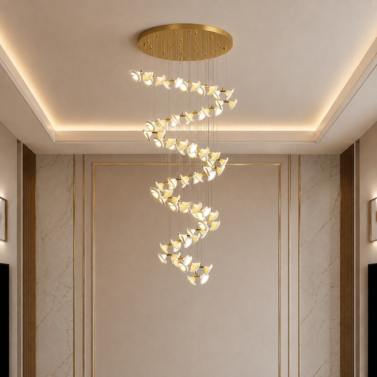 Double Horn Iron Chandelier Ceiling Light LED