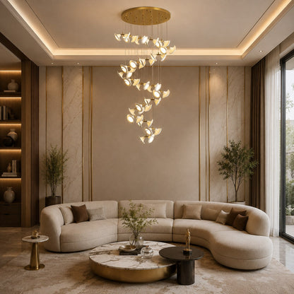 Double Horn Iron Chandelier Ceiling Light LED