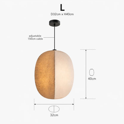 Wabi Sabi Fabric Sphere Pendant Light Minimalist Kitchen Island Dining LED